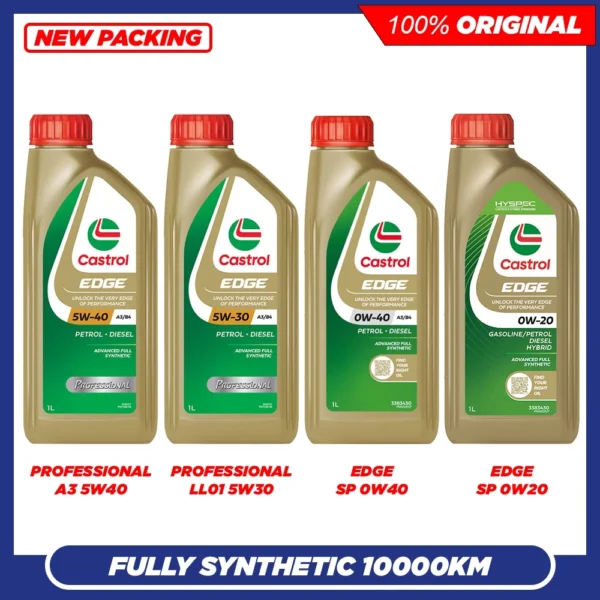 CASTROL EDGE PROFESSIONAL 5W40 SP A3B4 / LL01 5W30 / 0W20 0W40 SP Fully Synthetic Engine Oil (1L)